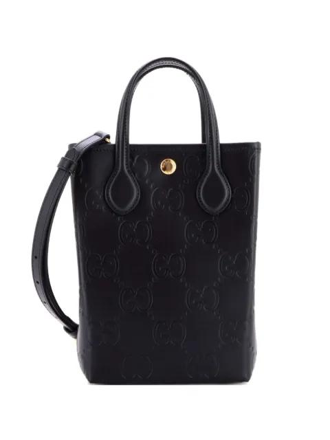 Vertical GG Embossed Leather Mini tote bag by GUCCI 