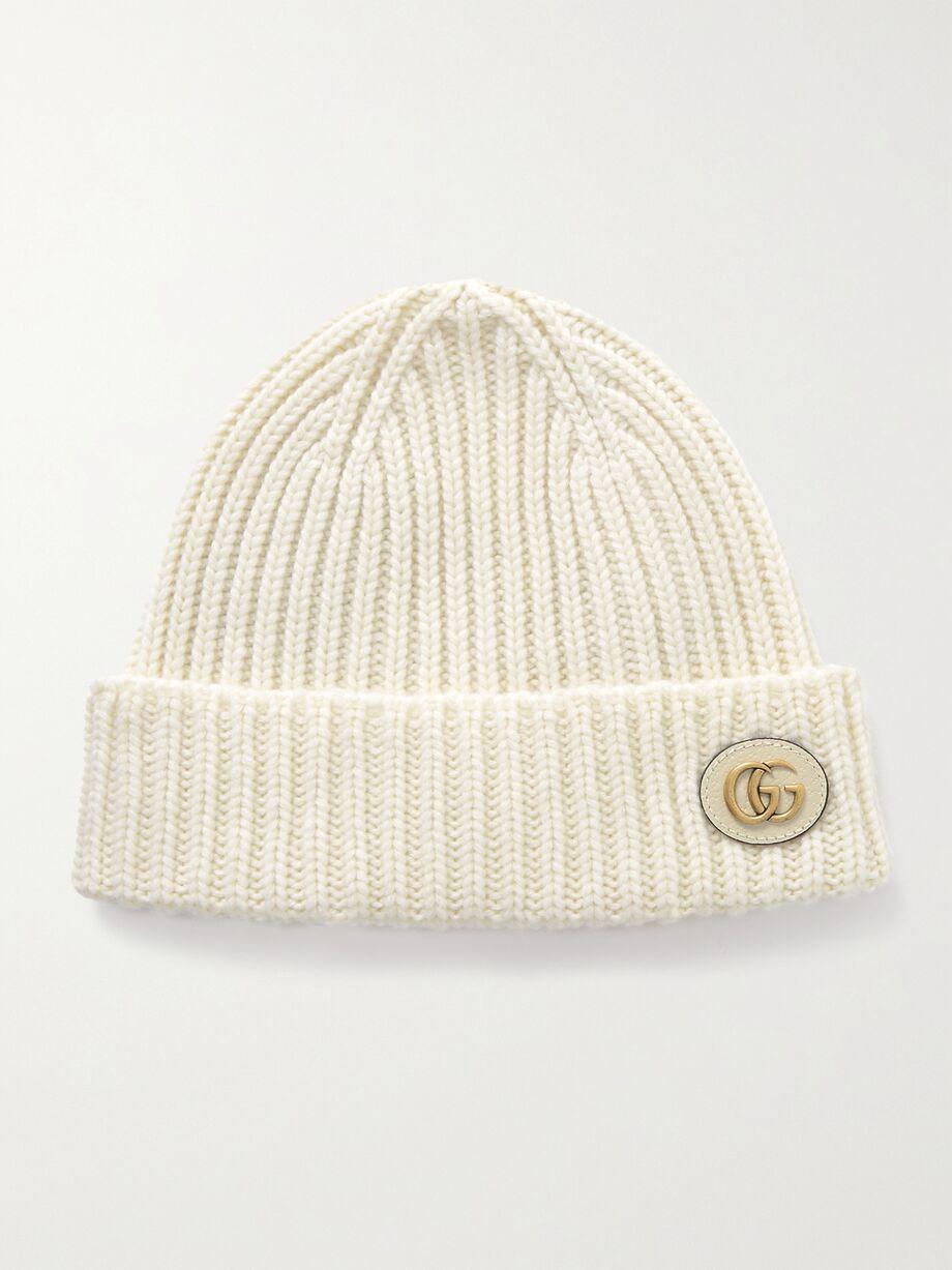 Victor appliquéd ribbed wool and cashmere-blend beanie by GUCCI