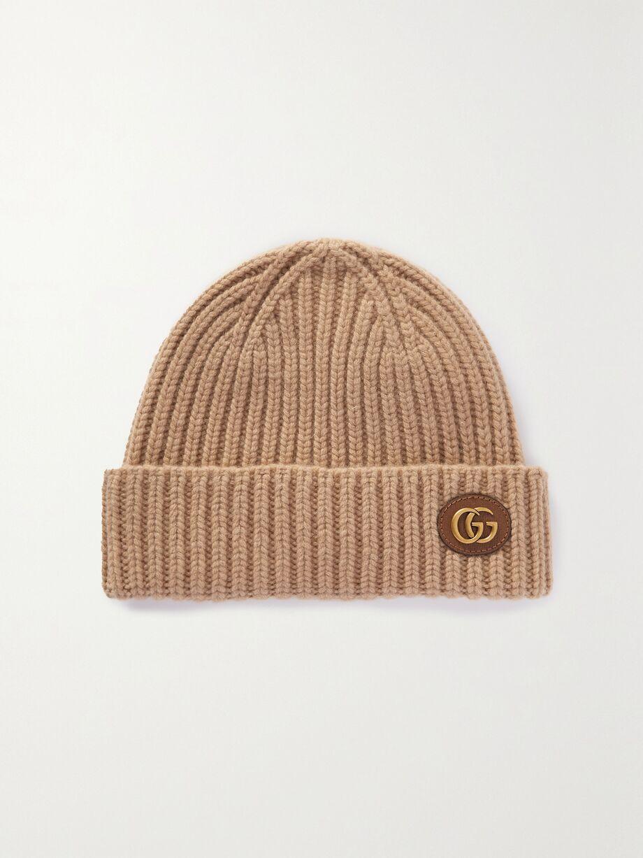 Victor appliquéd ribbed wool and cashmere-blend beanie by GUCCI