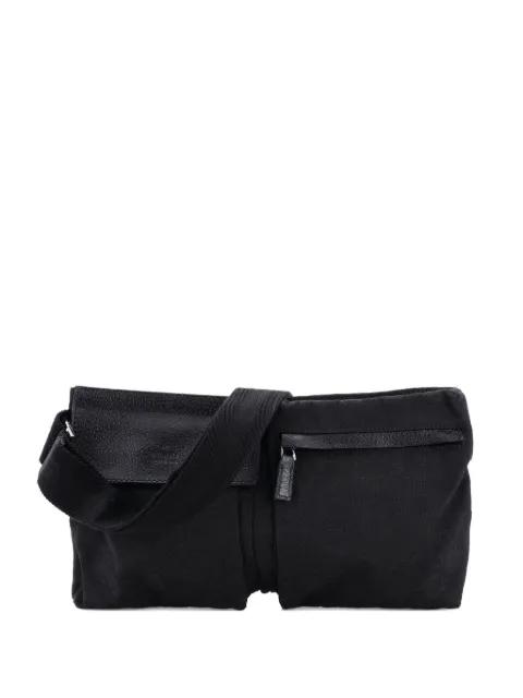 Vintage Double GG Canvas with Leather belt bag by GUCCI 