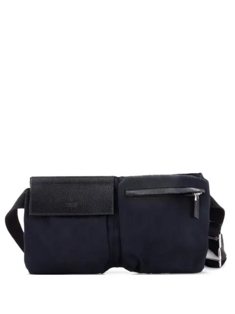 Vintage Double GG Canvas with Leather belt bag by GUCCI 