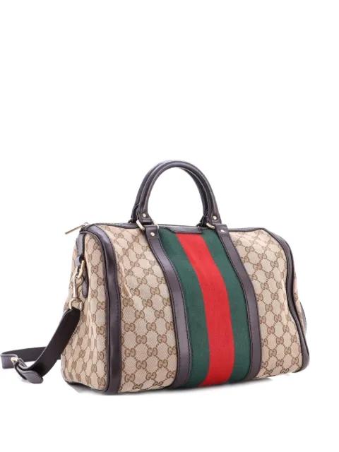 Vintage Web Boston Bag GG Canvas Medium satchel by GUCCI 