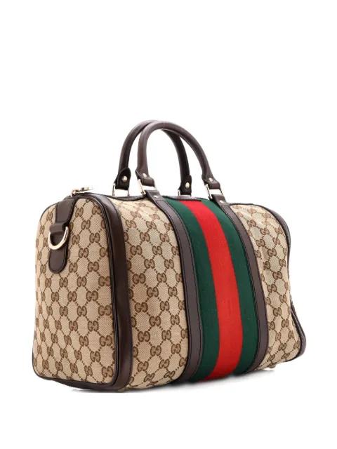 Vintage Web Boston Bag GG Canvas Medium satchel by GUCCI 