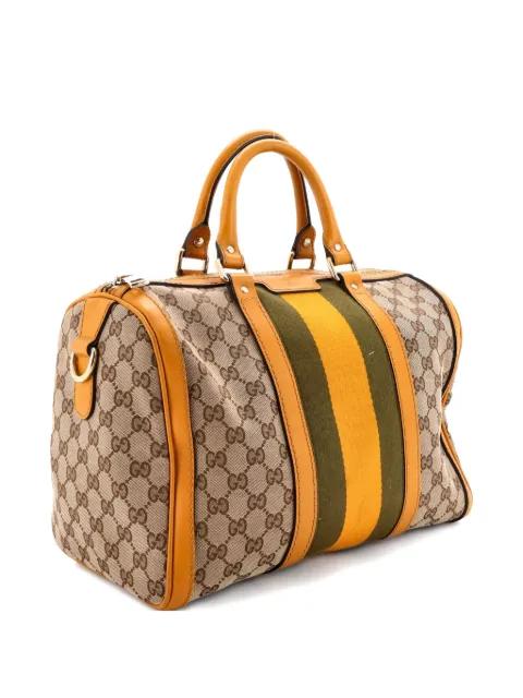 Vintage Web Boston Bag GG Canvas Medium satchel by GUCCI 