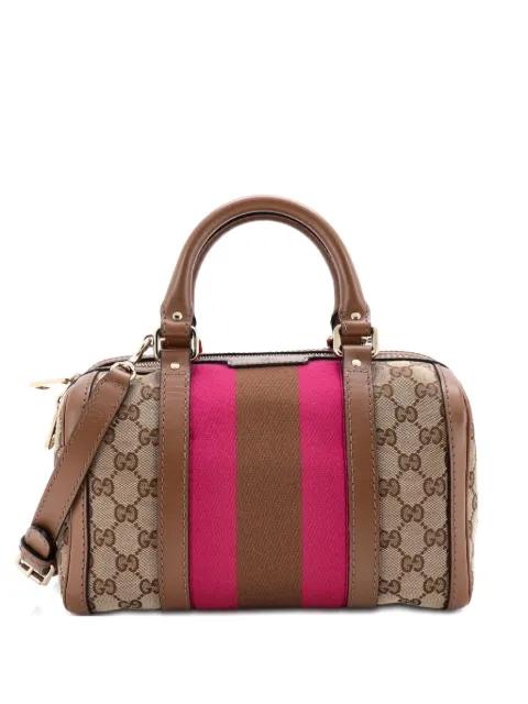 Vintage Web Boston Bag GG Canvas Small satchel by GUCCI Vintage Web Boston Bag GG Canvas Small satchel by GUCCI