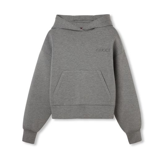Viscose jersey hoodied sweatshirt in grey by GUCCI