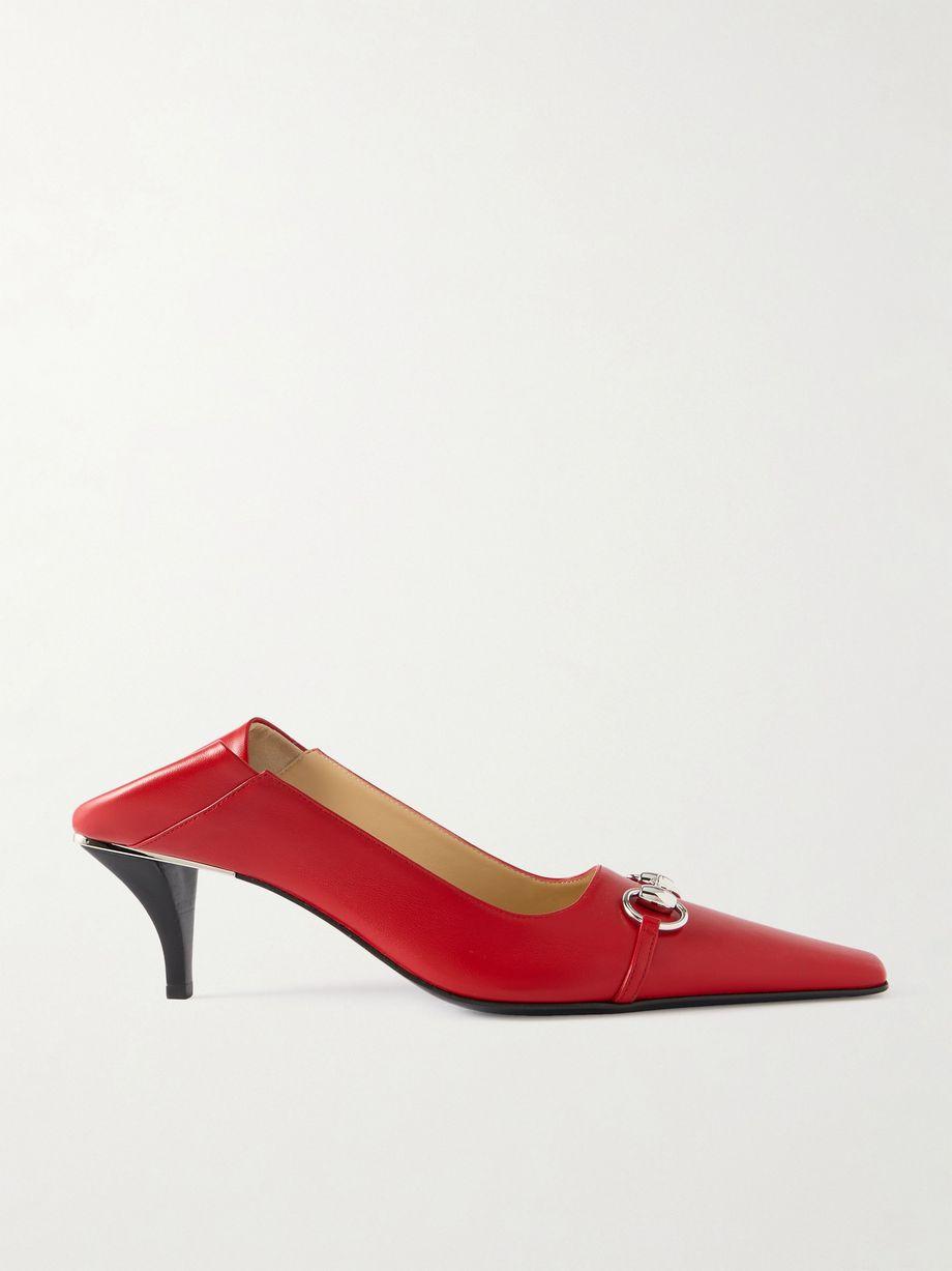 Vittoria collapsible-heel horsebit-embellished leather pumps by GUCCI