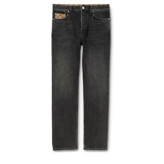 Washed cotton denim pant by GUCCI