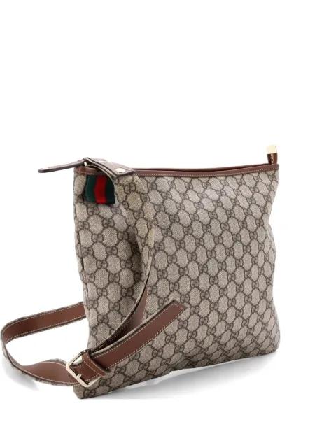 Web Loop Flat Messenger GG Coated Canvas Large crossbody bag by GUCCI 