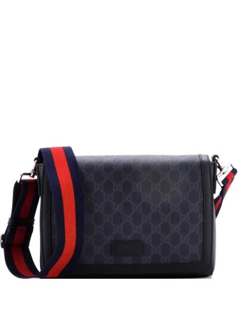 Web Strap Flap Messenger Bag GG Coated Canvas Small crossbody bag by GUCCI 