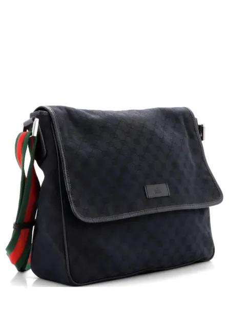 Web Strap Flap Messenger GG Canvas Medium crossbody bag by GUCCI 