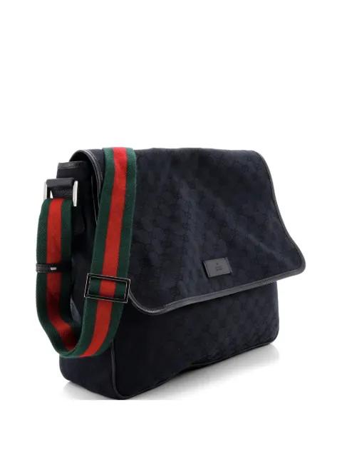 Web Strap Flap Messenger GG Canvas Medium crossbody bag by GUCCI 