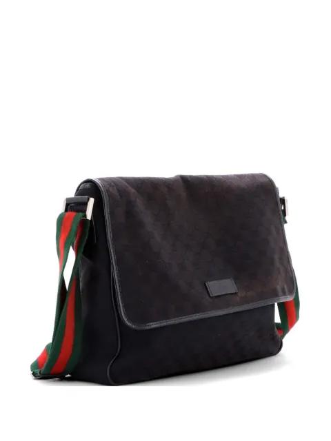 Web Strap Flap Messenger GG Canvas Medium crossbody bag by GUCCI 