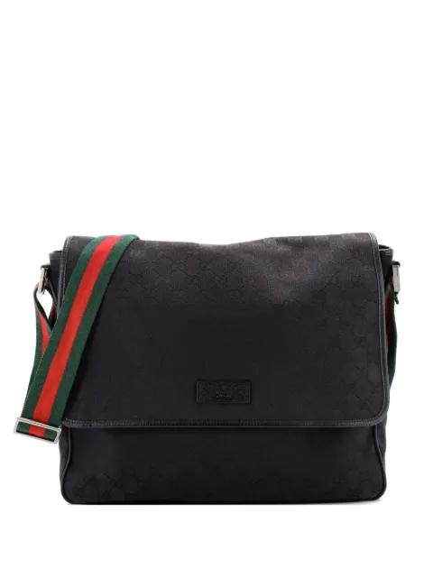 Web Strap Flap Messenger GG Canvas Medium crossbody bag by GUCCI 