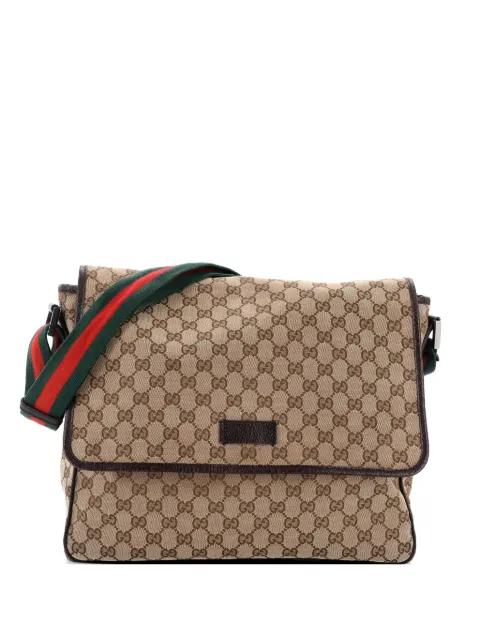 Web Strap Flap Messenger GG Canvas Medium crossbody bag by GUCCI 