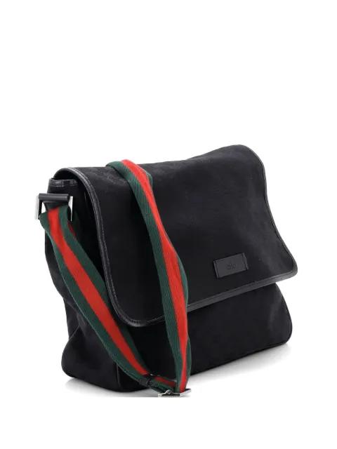 Web Strap Flap Messenger GG Canvas Medium crossbody bag by GUCCI 