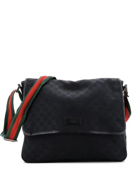 Web Strap Flap Messenger GG Canvas Medium crossbody bag by GUCCI 