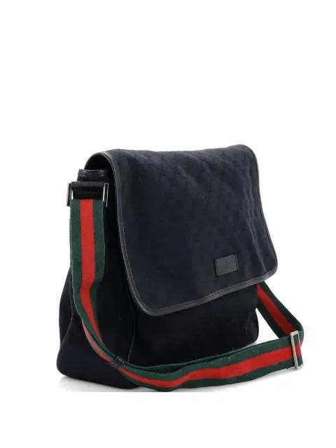 Web Strap Flap Messenger GG Canvas Medium crossbody bag by GUCCI 