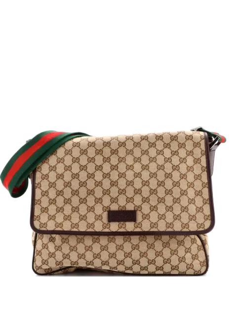 Web Strap Flap Messenger GG Canvas Medium crossbody bag by GUCCI 