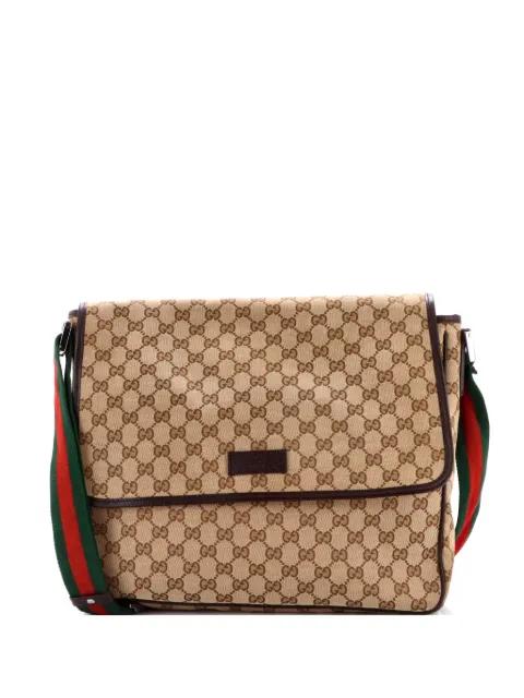 Web Strap Flap Messenger GG Canvas Medium crossbody bag by GUCCI 