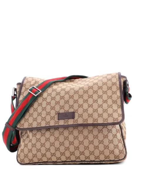 Web Strap Flap Messenger GG Canvas Medium crossbody bag by GUCCI 