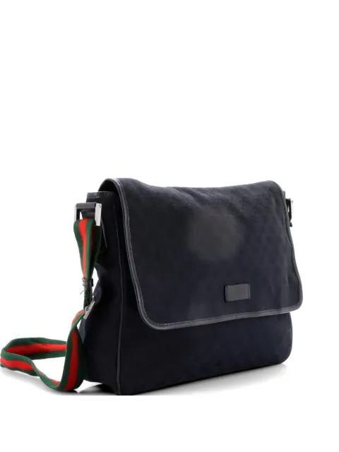 Web Strap Flap Messenger GG Canvas Medium crossbody bag by GUCCI 