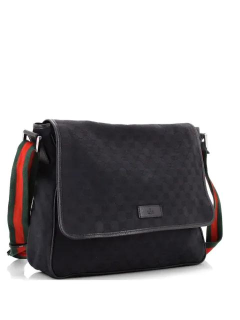 Web Strap Flap Messenger GG Canvas Medium crossbody bag by GUCCI 