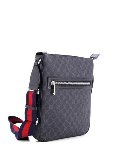 Web Strap Front Zip Messenger Bag GG Coated Canvas Medium crossbody bag by GUCCI 