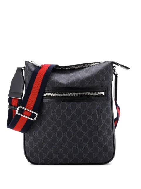 Web Strap Front Zip Messenger Bag GG Coated Canvas Medium crossbody bag by GUCCI 