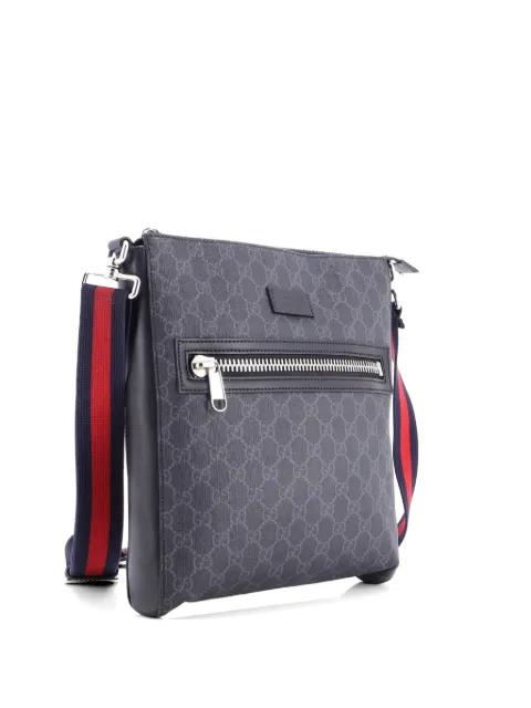 Web Strap Front Zip Messenger Bag GG Coated Canvas Medium crossbody bag by GUCCI 