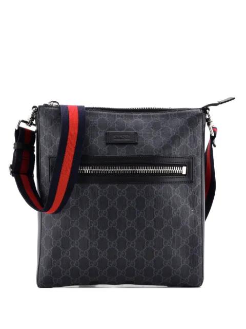 Web Strap Front Zip Messenger Bag GG Coated Canvas Medium crossbody bag by GUCCI 
