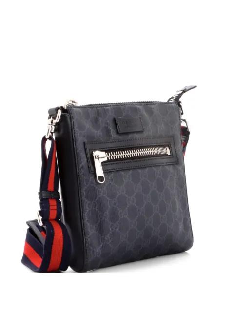 Web Strap Front Zip Messenger Bag GG Coated Canvas Small crossbody bag by GUCCI 