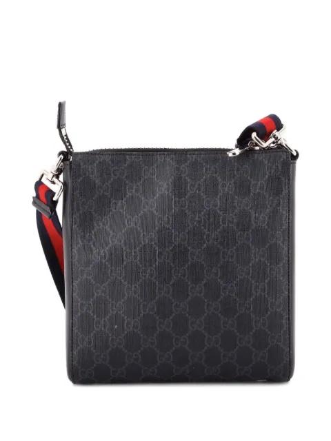 Web Strap Front Zip Messenger Bag GG Coated Canvas Small crossbody bag by GUCCI 