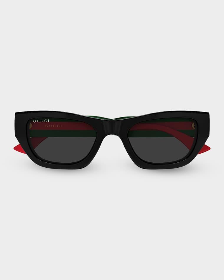 Web Stripe 52mm Cat-Eye Sunglasses by GUCCI
