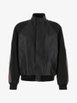 Web-stripe panelled bomber jacket by GUCCI Web-stripe panelled bomber jacket by GUCCI