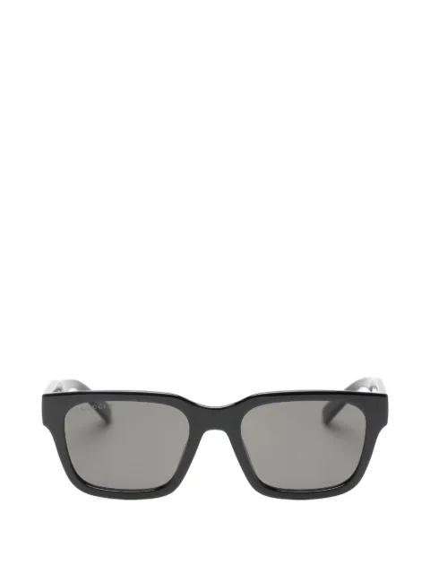 Web-stripe rectangle-frame sunglasses by GUCCI