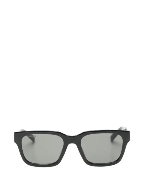 Web-stripe square-frame sunglasses by GUCCI