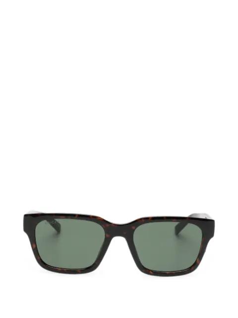 Web stripe square-frame sunglasses by GUCCI