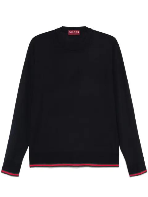 Web-trim wool sweater by GUCCI