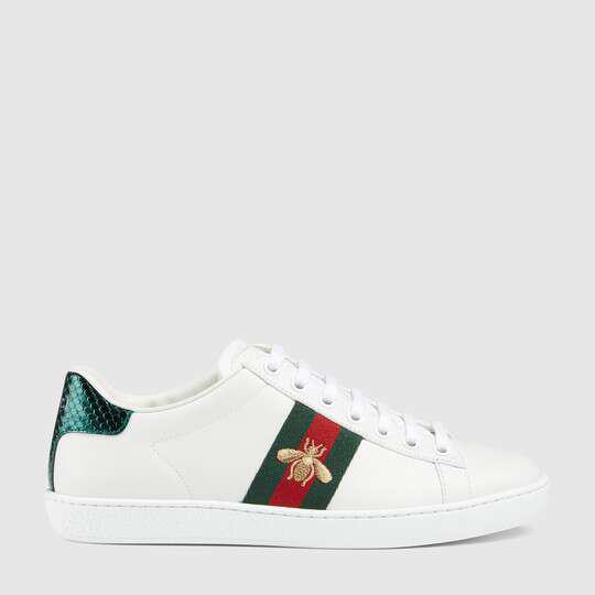 White Women's Ace embroidered sneaker by GUCCI