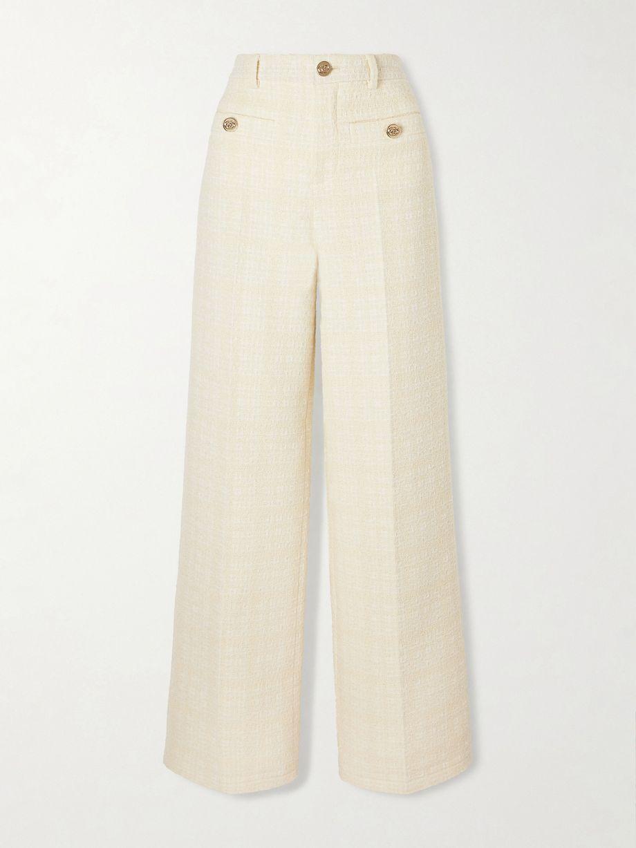 Wide-leg cotton-tweed pants by GUCCI