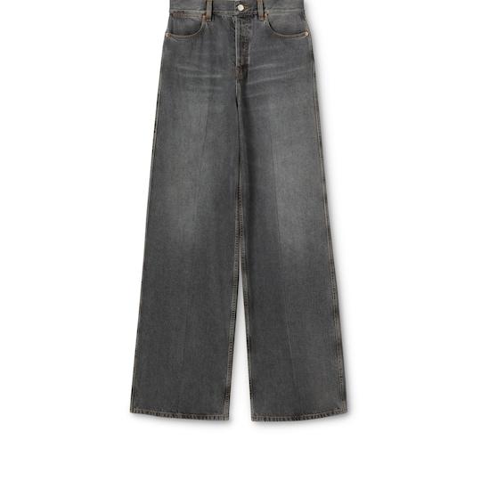 Wide leg denim pants by GUCCI