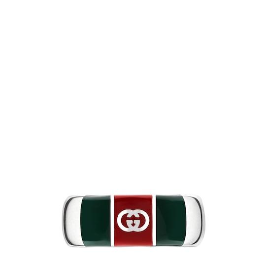 Wide ring with Web detail by GUCCI