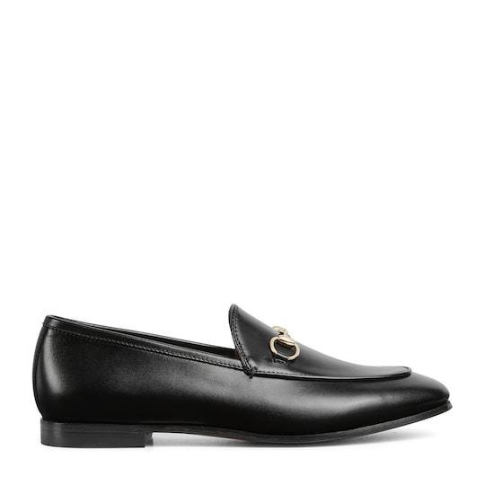 Women's Gucci Jordaan loafer in black leather by GUCCI