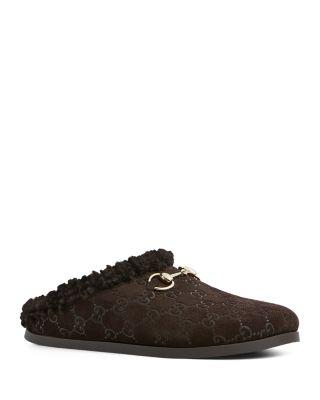 Women's Horsebit Shearling Mules by GUCCI