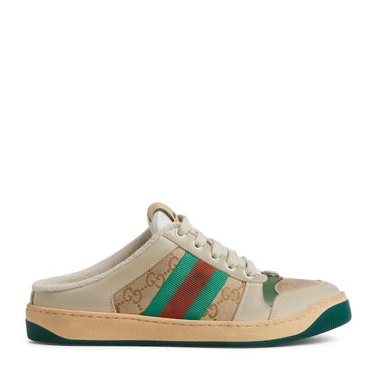 Women's Screener mule in beige leather by GUCCI
