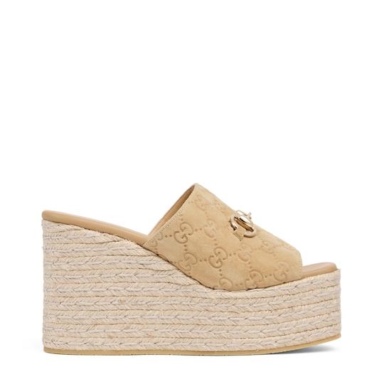 Women's platform espadrille with Horsebit by GUCCI