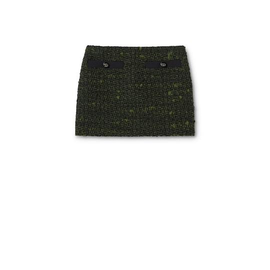 Wool bouclé skirt by GUCCI