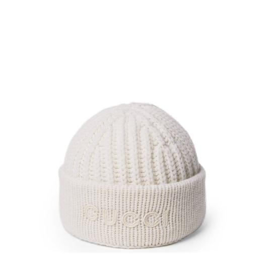 Wool cashmere hat with embroidery by GUCCI