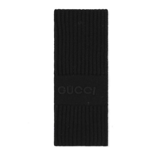 Wool cashmere scarf with embroidery by GUCCI